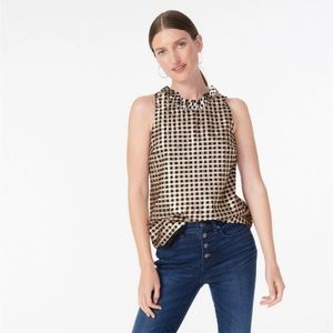 J.Crew Ruffleneck sleeveless top in Lurex® crinkle gingham